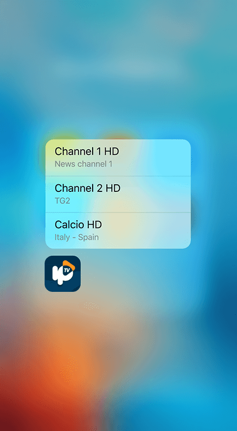 rIPTV iphone iptv 3d touch